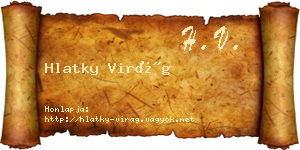 Hlatky Virág névjegykártya